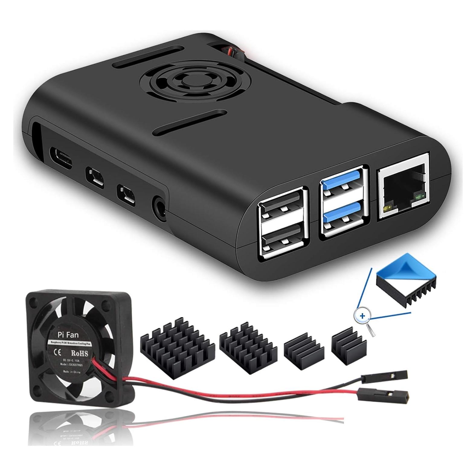 Caja Raspberry Pi 4 MazerPi con Ventilador y Disipador