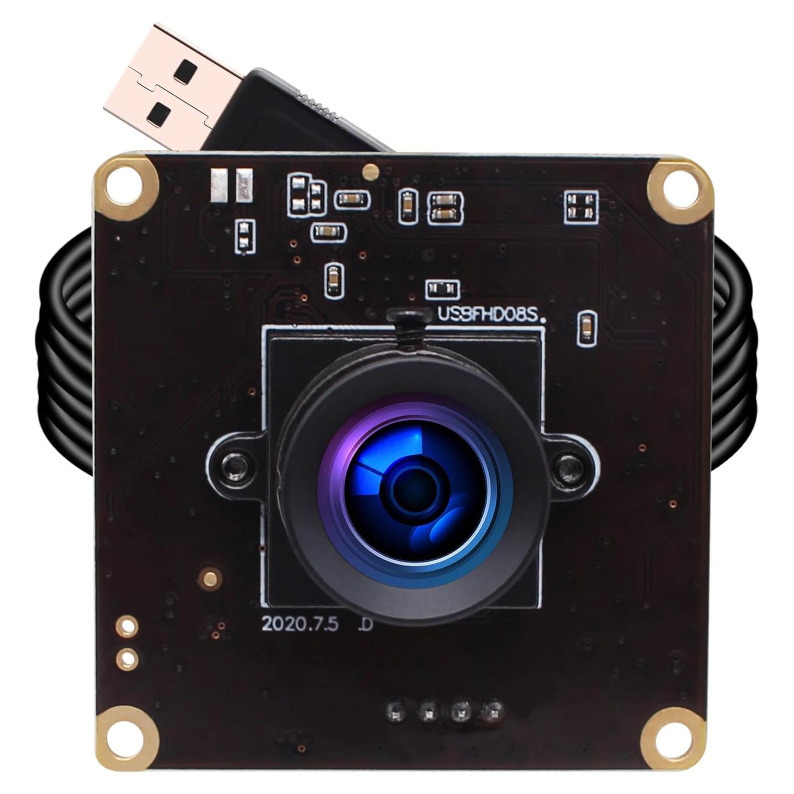 Cámara USB ELP 1080P 2MP con lente 100° y alta fps