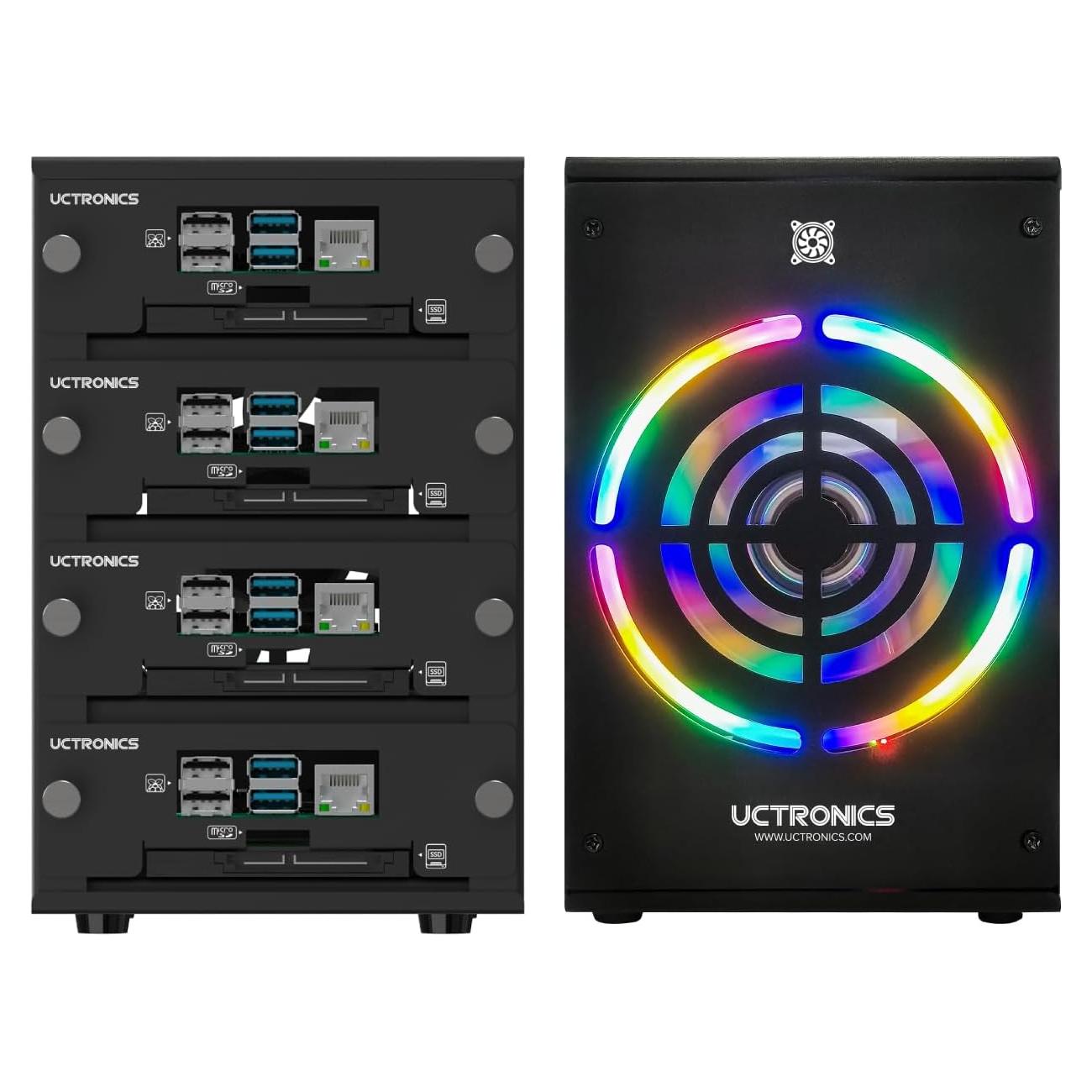 UCTRONICS Clúster para Raspberry Pi RM0002 con Ventilador LED