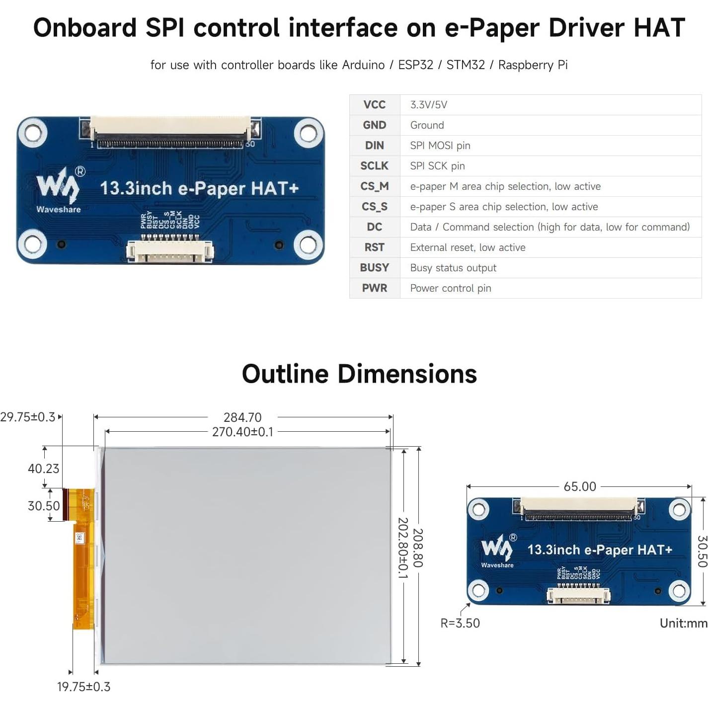 Pantalla E-Paper a Color 13.3" Waveshare E Ink Spectra 6