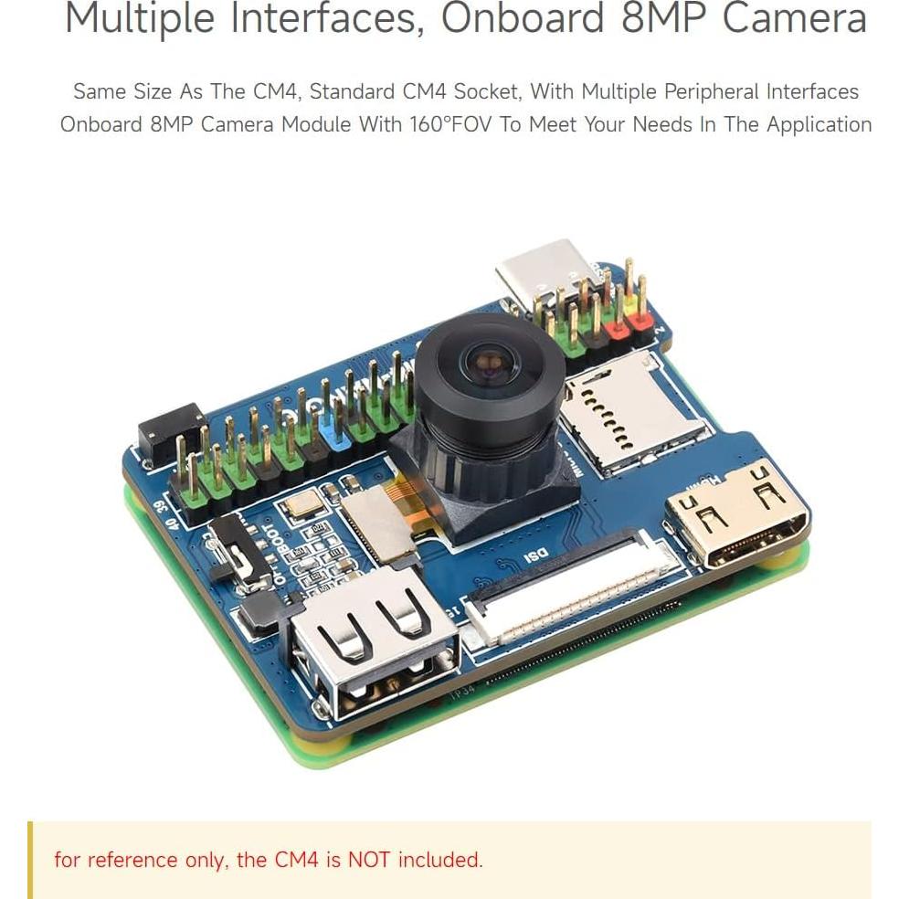 Placa Base Nano Waveshare CM4 Compatible con Raspberry Pi 8MP