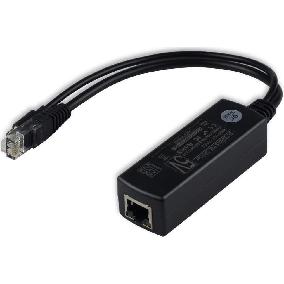 UCTRONICS Splitter PoE Activo Micro USB 48V a 5V 2.4A