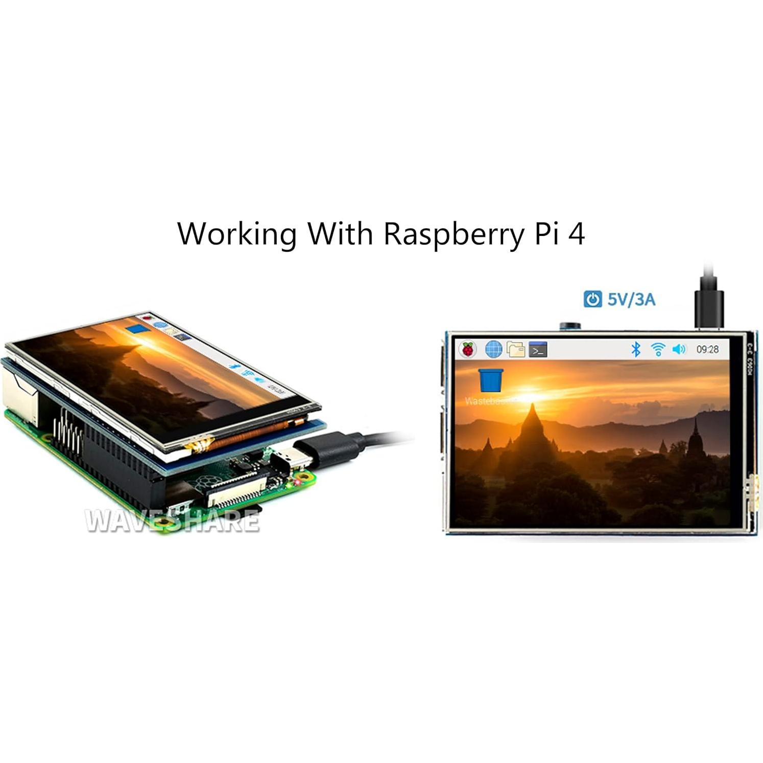 Pantalla Táctil Resistiva 3.5" Waveshare IPS LCD 480x320