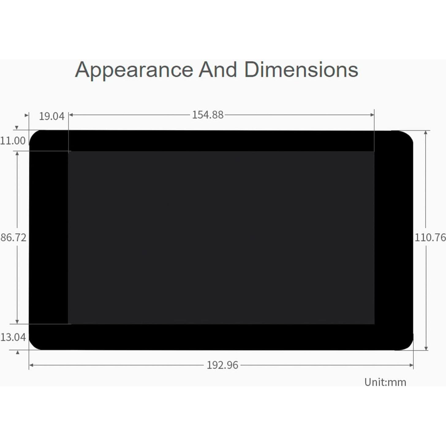 Pantalla Táctil LCD DSI 7" Waveshare 1024x600 para Raspberry Pi