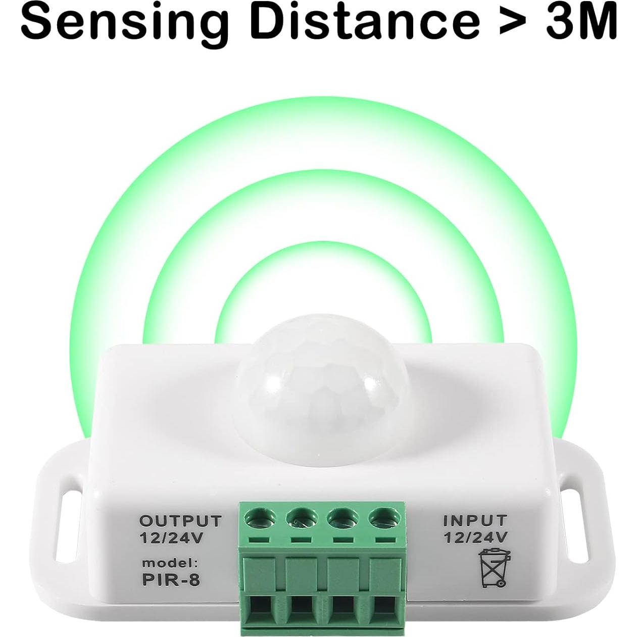 Paquete de 2 Interruptores PIR LED MELIFE 12-24V Blanco