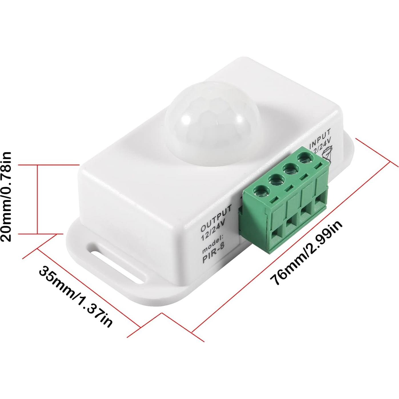 Paquete de 2 Interruptores PIR LED MELIFE 12-24V Blanco