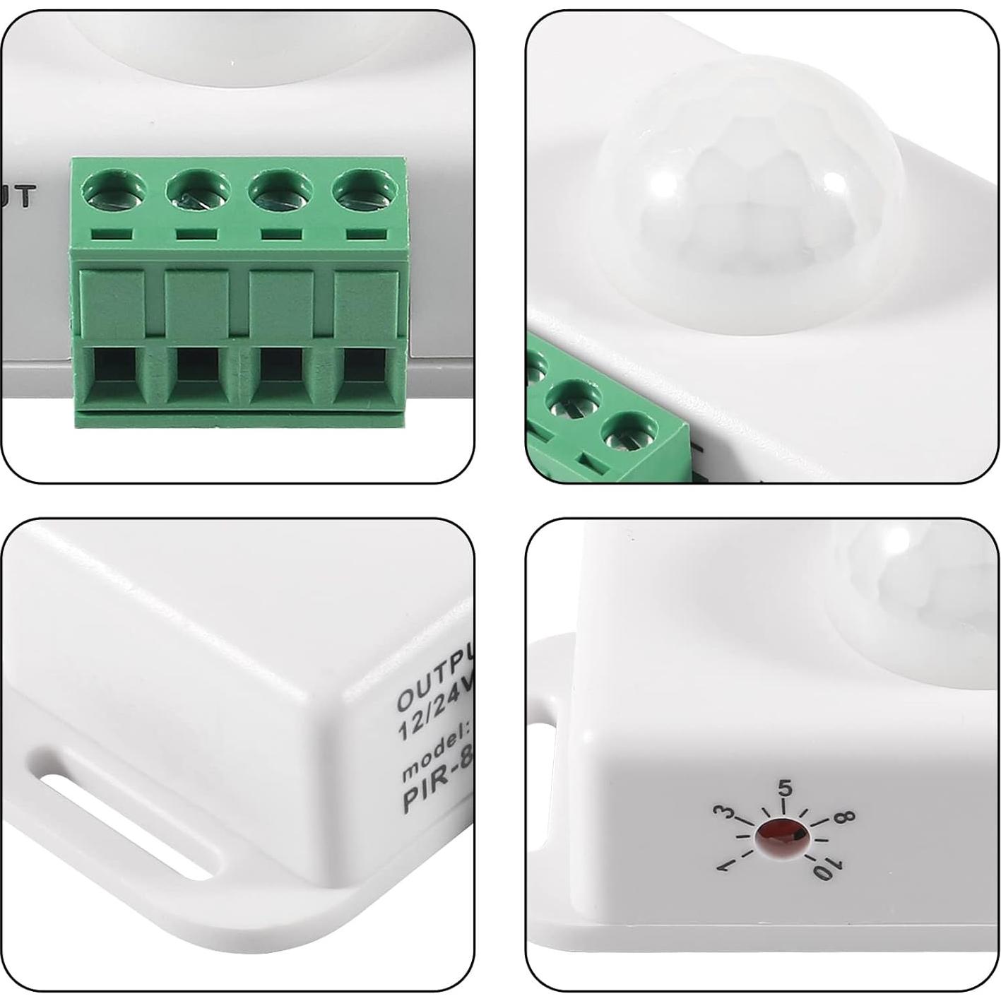 Paquete de 2 Interruptores PIR LED MELIFE 12-24V Blanco