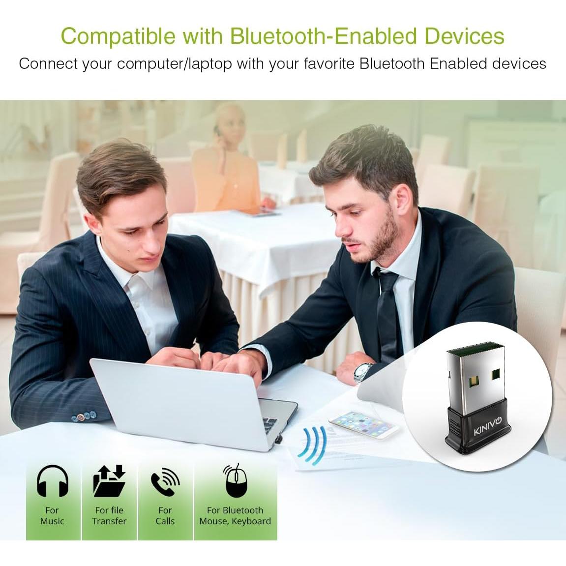 Adaptador USB Bluetooth Kinivo BTD400 Receptor 4.0 Bajo Consumo