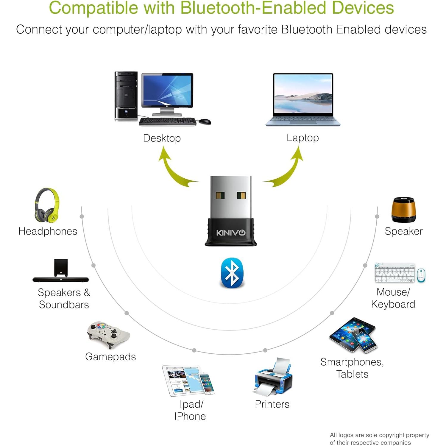 Adaptador USB Bluetooth Kinivo BTD400 Receptor 4.0 Bajo Consumo