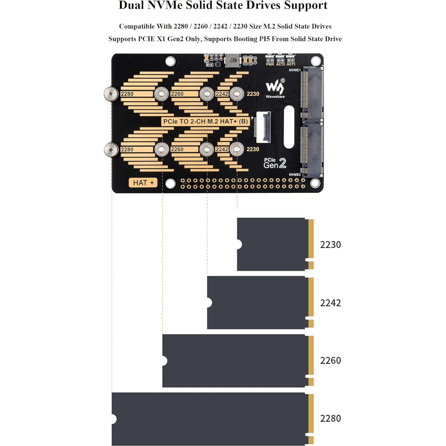 Adaptador PCIe a M.2 NVMe Wonrabai para Raspberry Pi 5