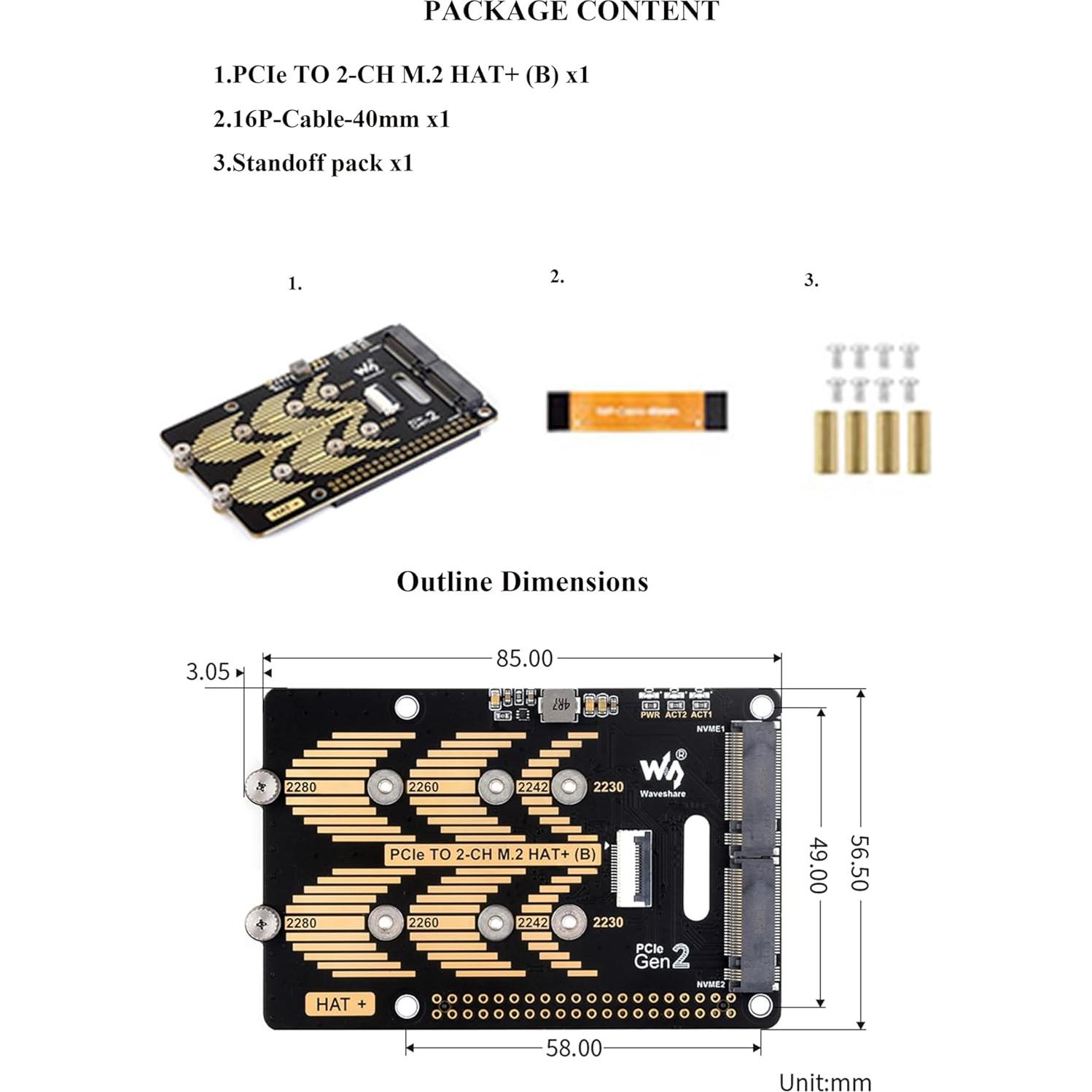 Adaptador PCIe a M.2 NVMe Wonrabai para Raspberry Pi 5
