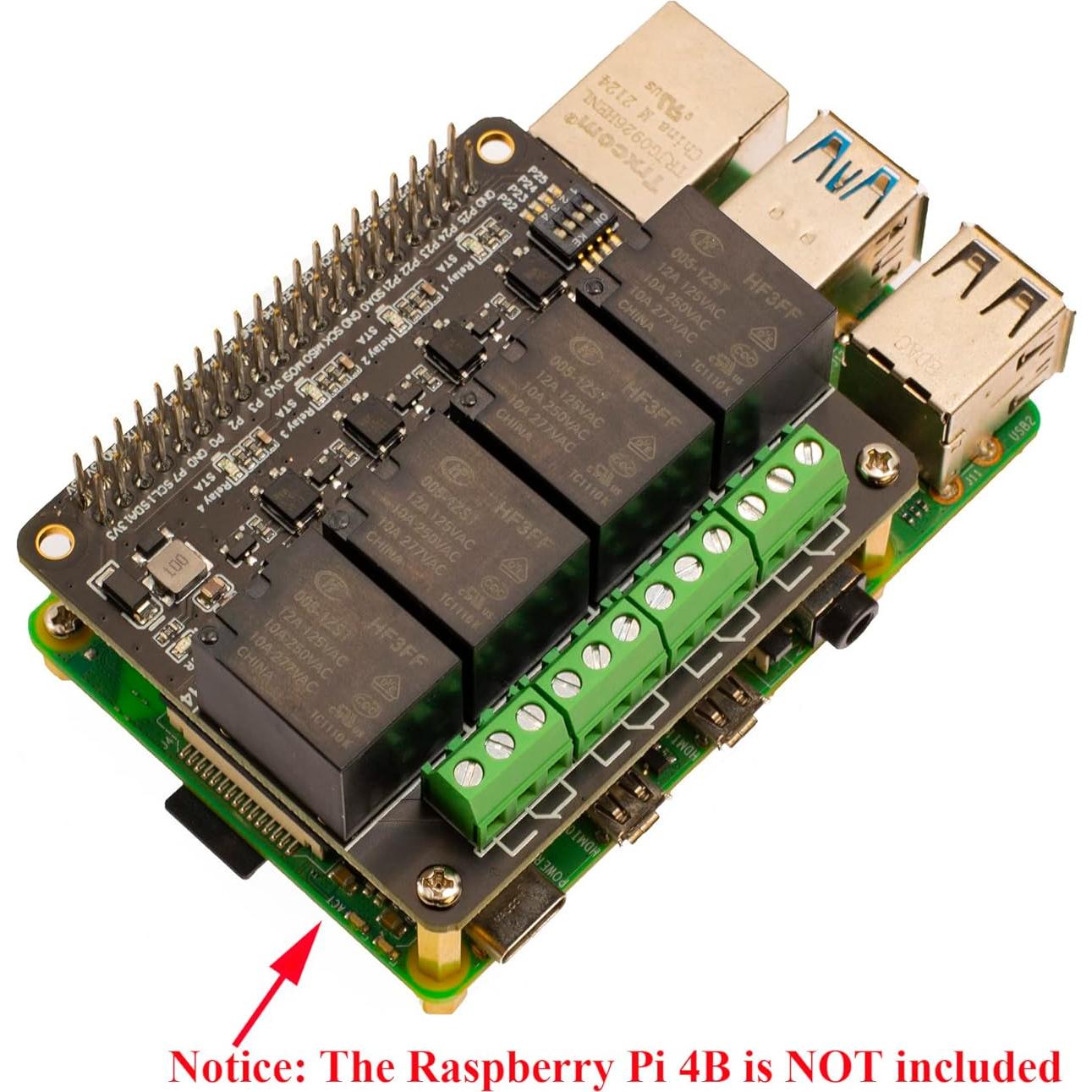 Módulo de expansión de relé 4 canales XICOOLEE para Raspberry Pi