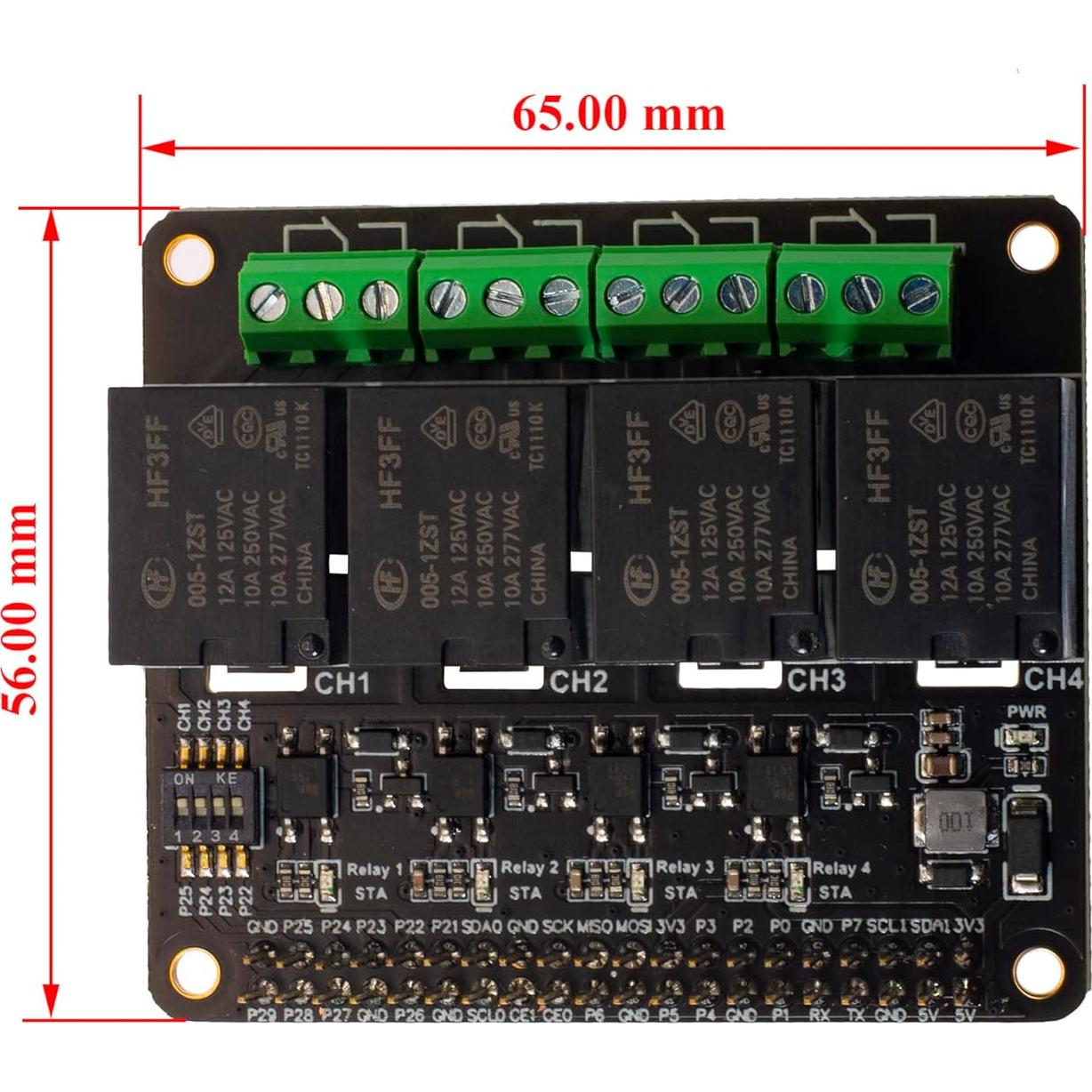 Módulo de expansión de relé 4 canales XICOOLEE para Raspberry Pi