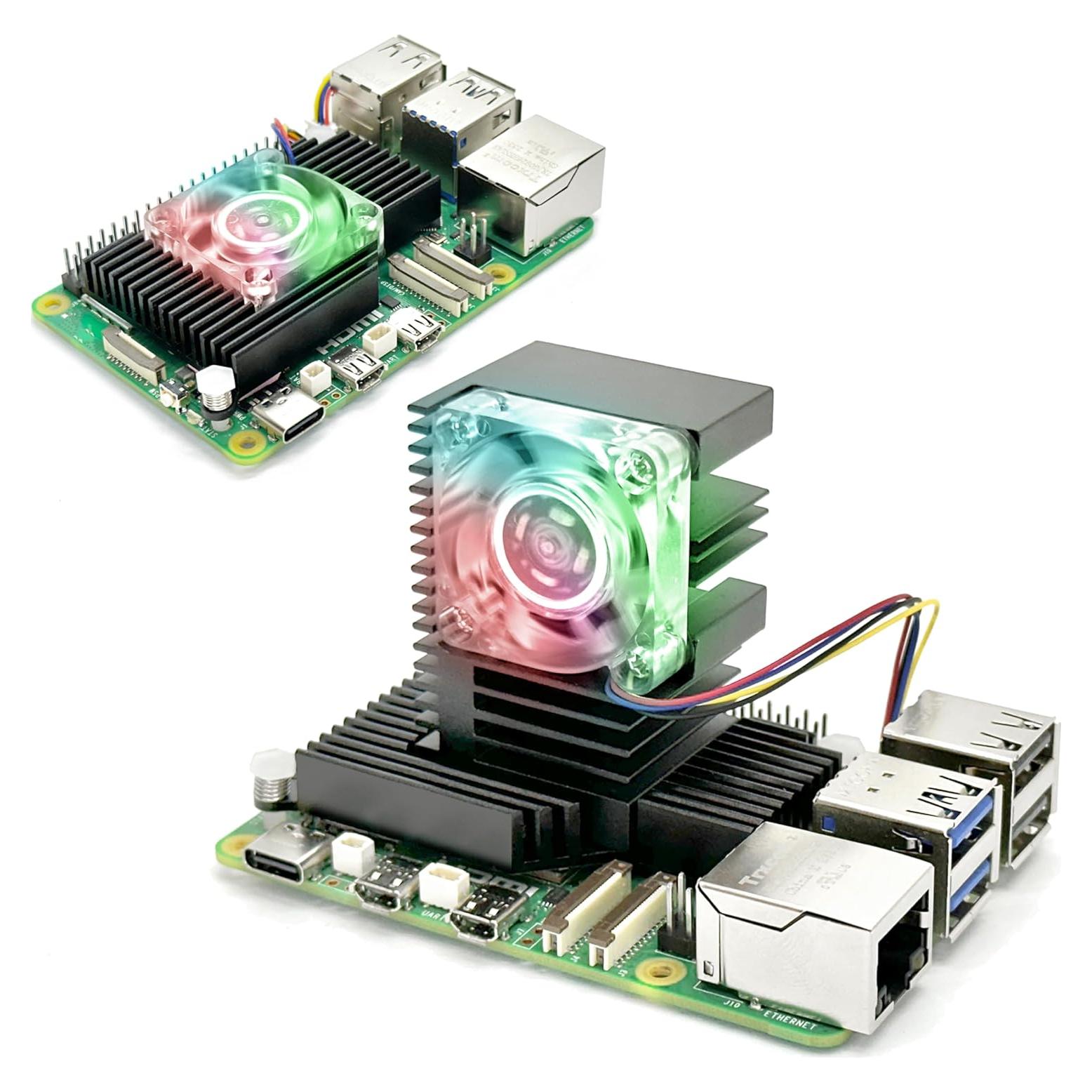 Enfriador Doble Modo ElectroCookie para Raspberry Pi 5 con LED RGB