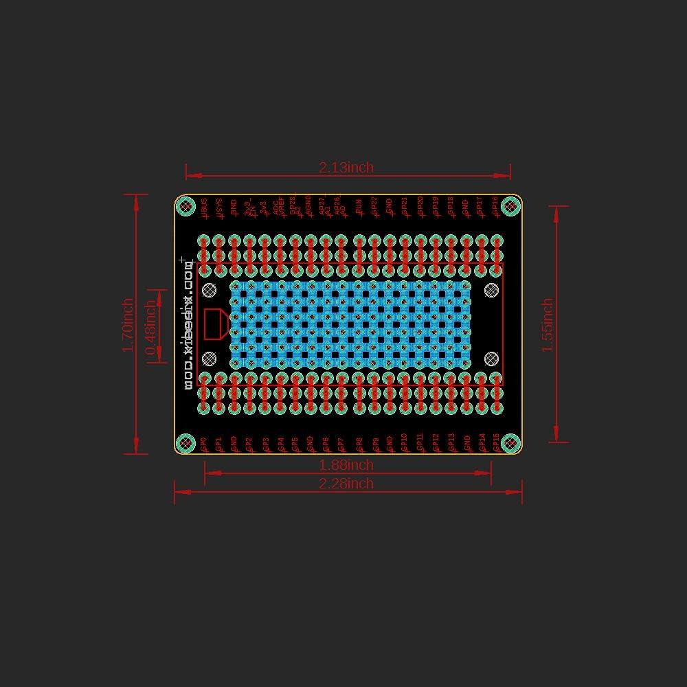Placa de Expansión Flexible Treedix para Raspberry Pi Pico 2PCS