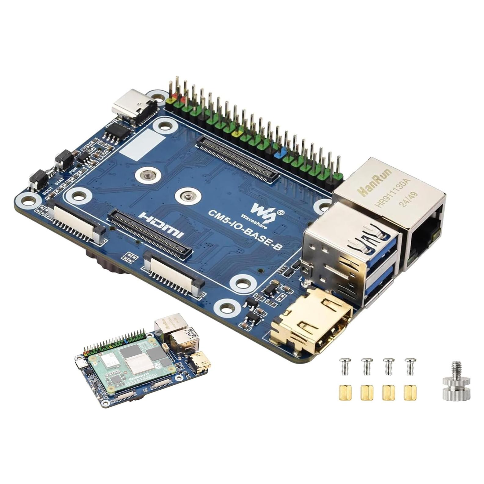 Mini Base Board B Wonrabai para Raspberry Pi Compute Module 5