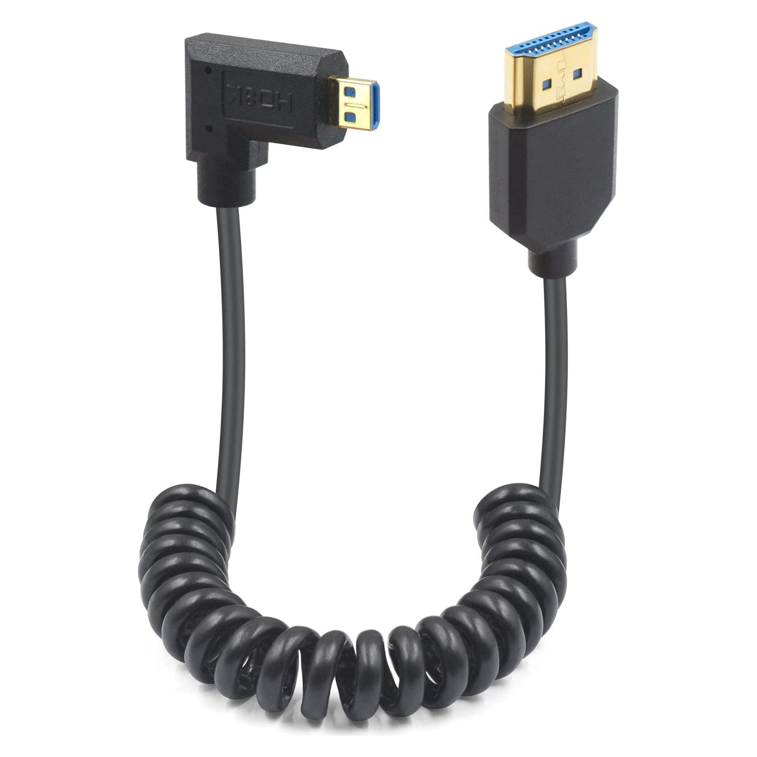 Cable Micro HDMI a HDMI Duttek 8K 60Hz Enrollado 0.3m-0.9m
