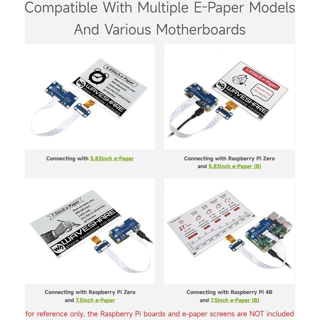 Controlador e-Paper Waveshare HAT para Raspberry Pi y Jetson Nano