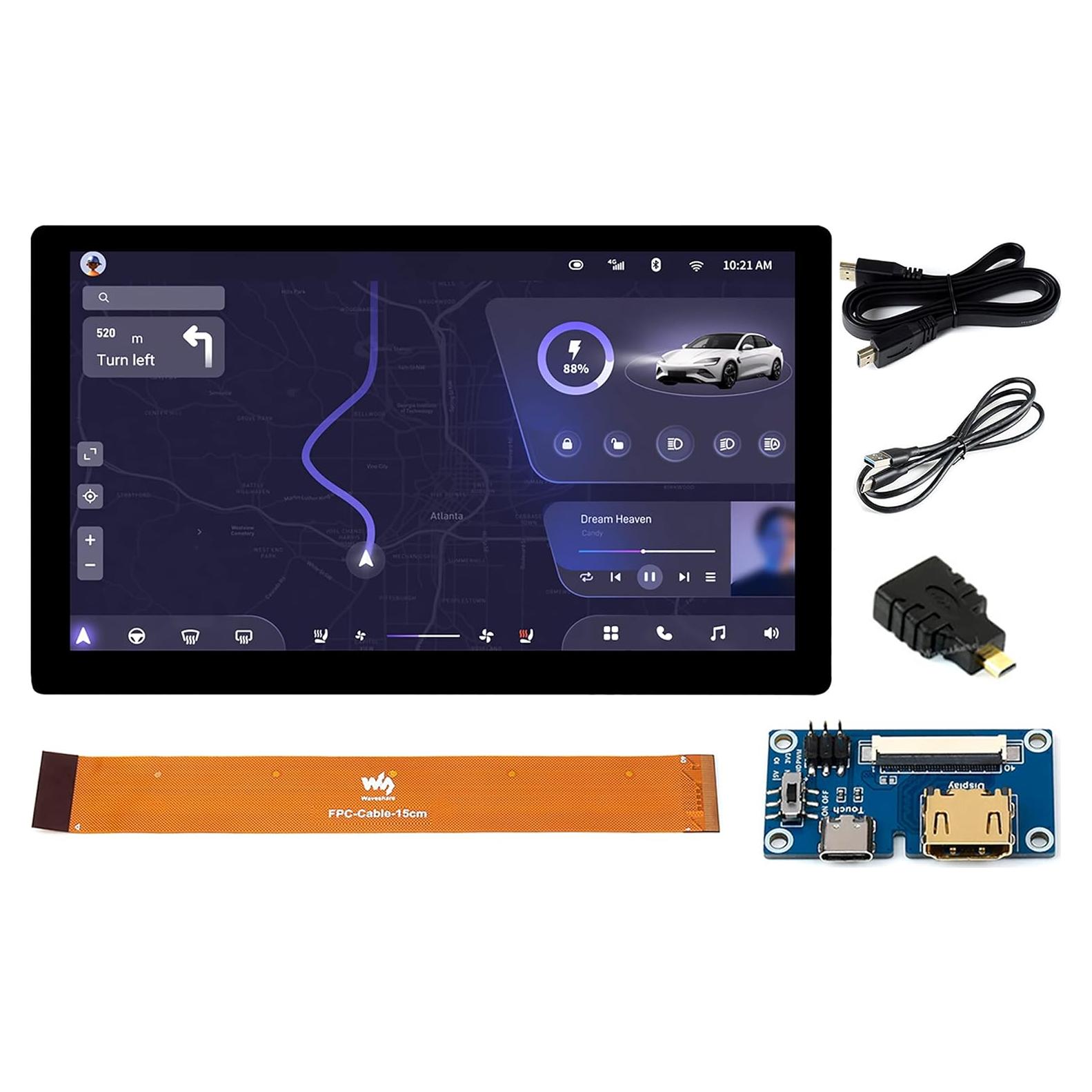 Pantalla Táctil QLED 7" Waveshare 1024x600 para Raspberry Pi