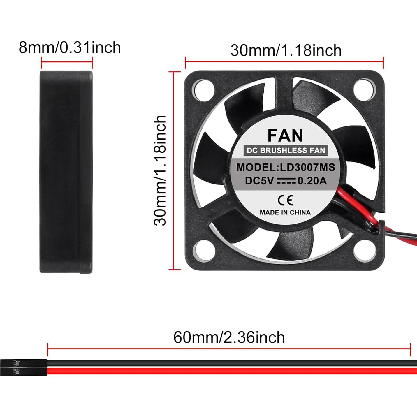 Ventilador de Enfriamiento D-FLIFE 30x30x7mm para Raspberry Pi