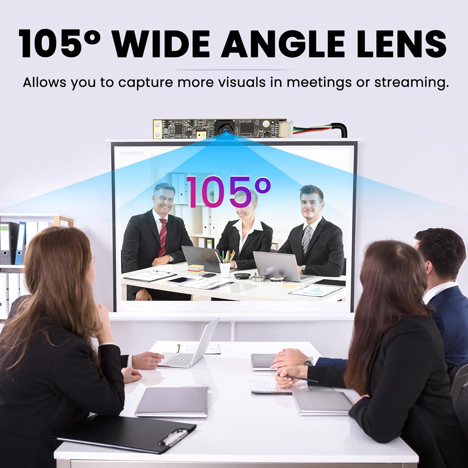 Cámara USB ELP 8MP con Micrófono y Lente Gran Angular