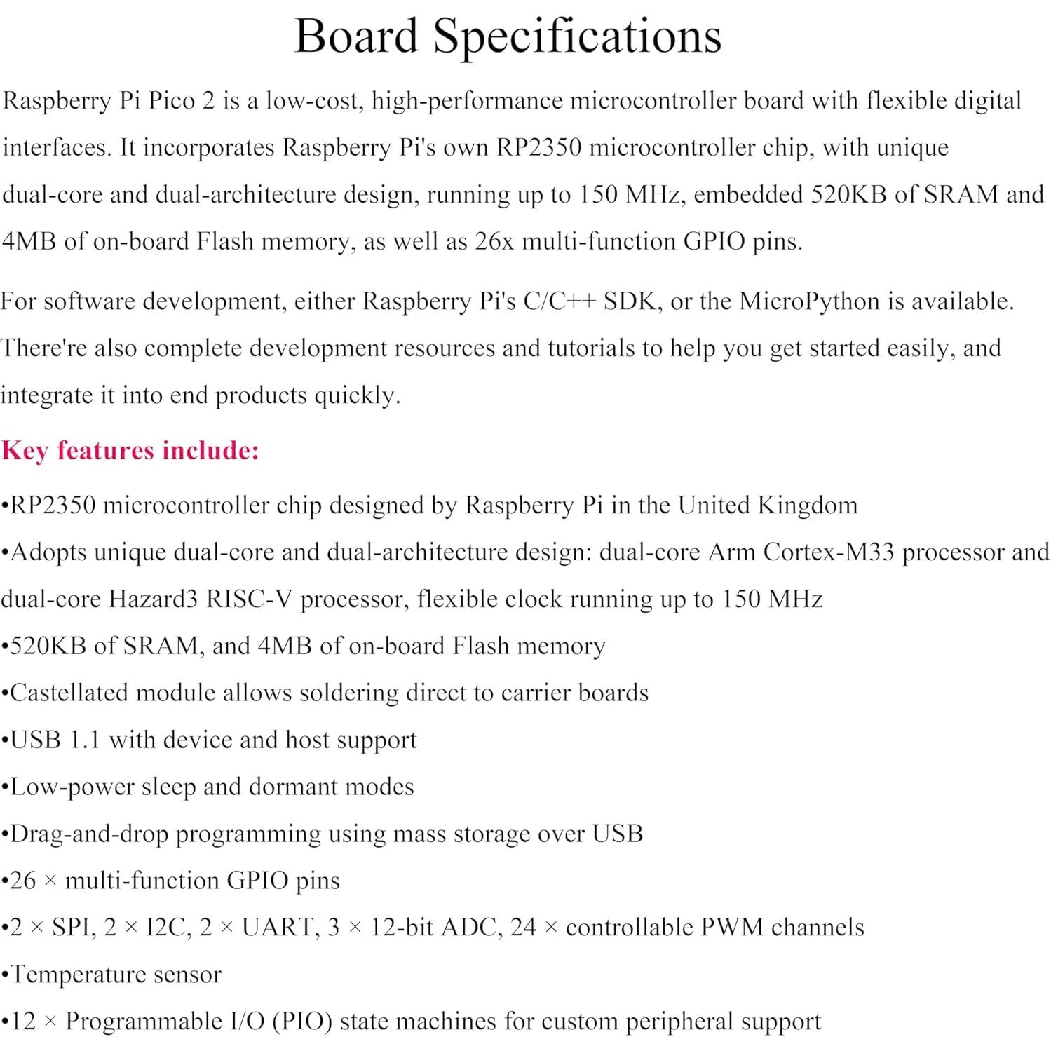 Microcontrolador UeeKKoo Pico 2 con Conector Pre-soldado