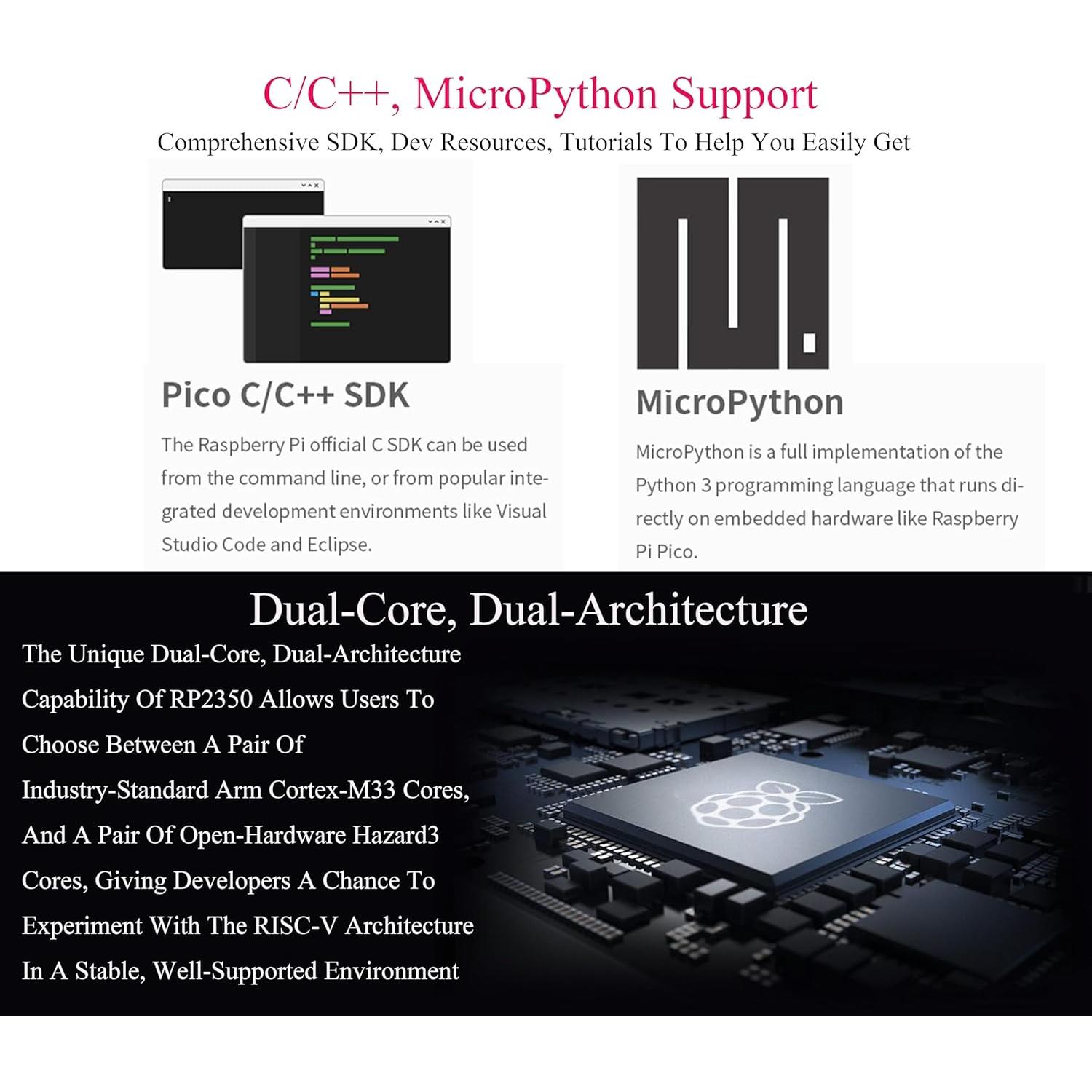 Microcontrolador UeeKKoo Pico 2 con Conector Pre-soldado