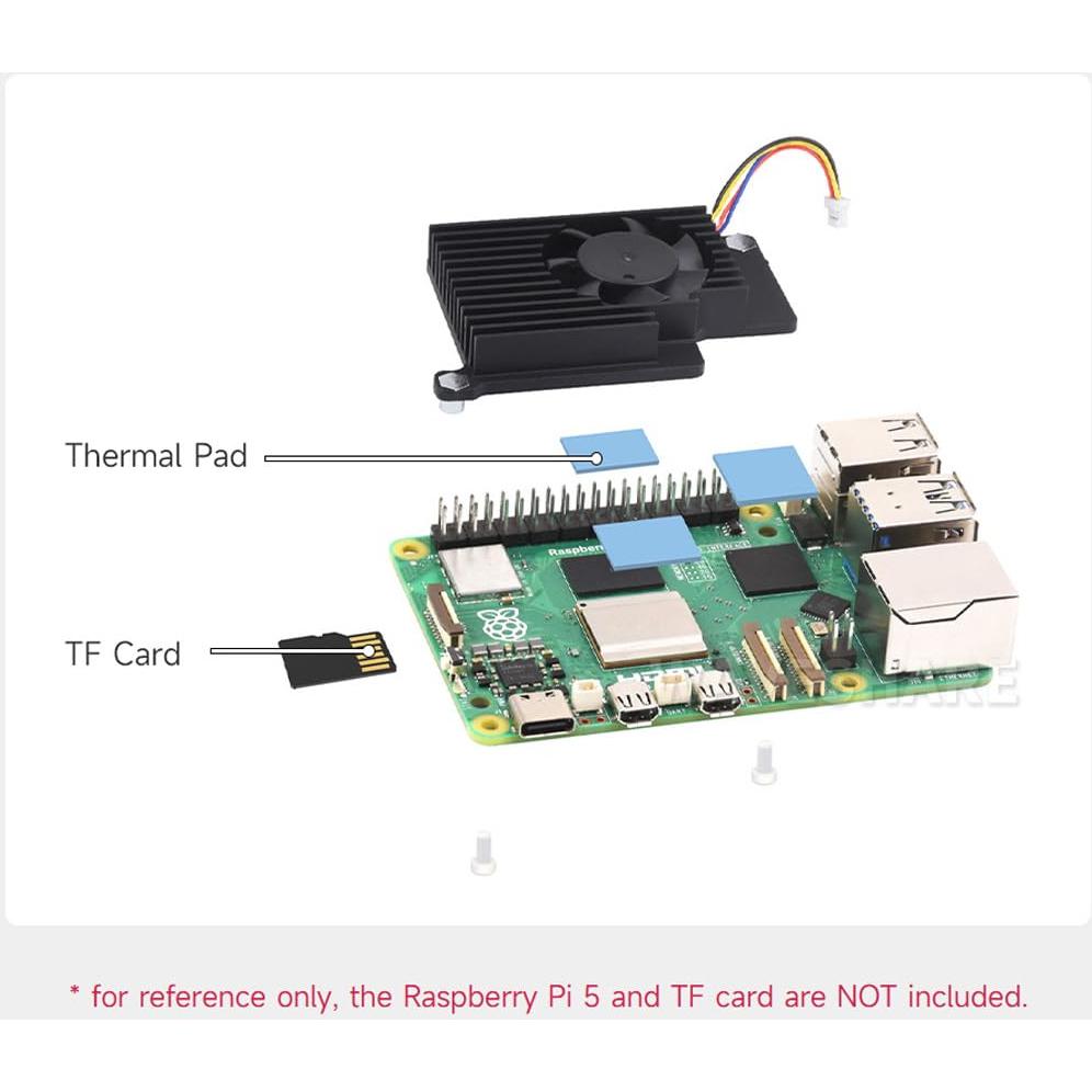 Ventilador Activo Waveshare para Raspberry Pi 5 con Disipador de Aluminio