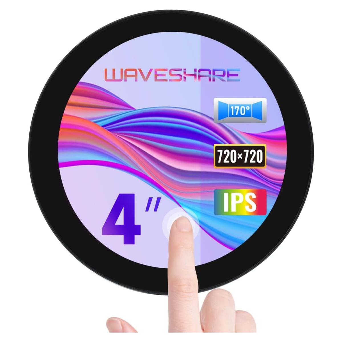 Pantalla táctil redonda Waveshare 10.16 cm 720x720 IPS