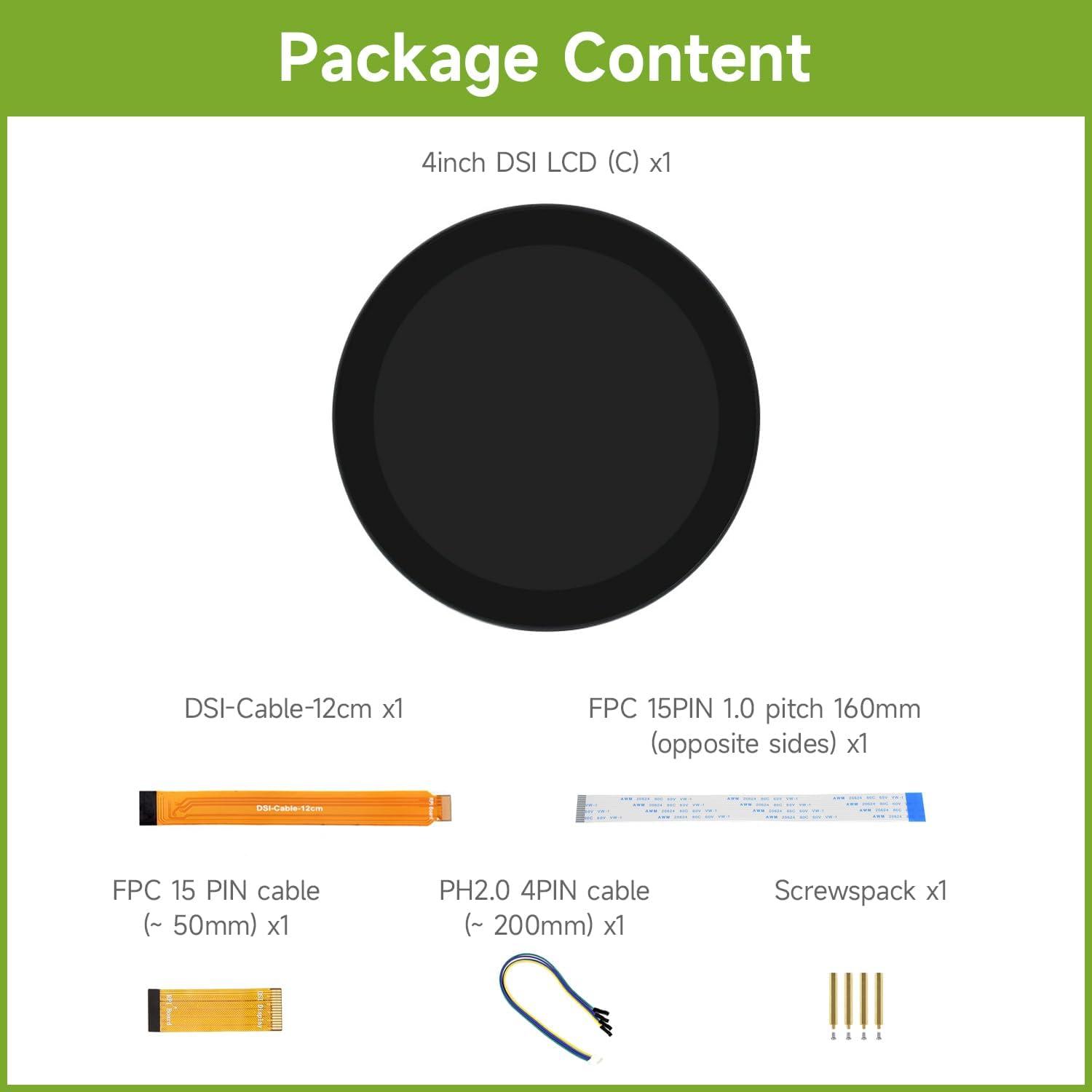 Pantalla táctil redonda Waveshare 10.16 cm 720x720 IPS