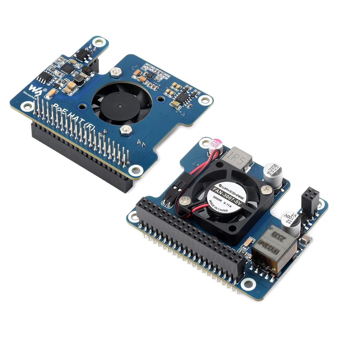HAT PoE Waveshare para Raspberry Pi 5, 5V 4.5A, 12V 2A