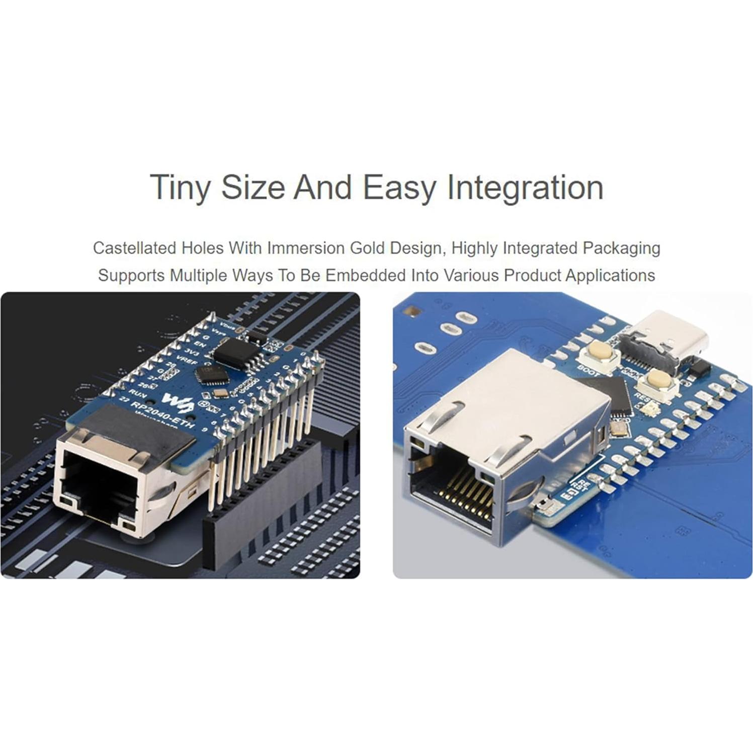 Placa de Desarrollo Ethernet Waveshare RP2040, 14 GPIO, TCP/IP