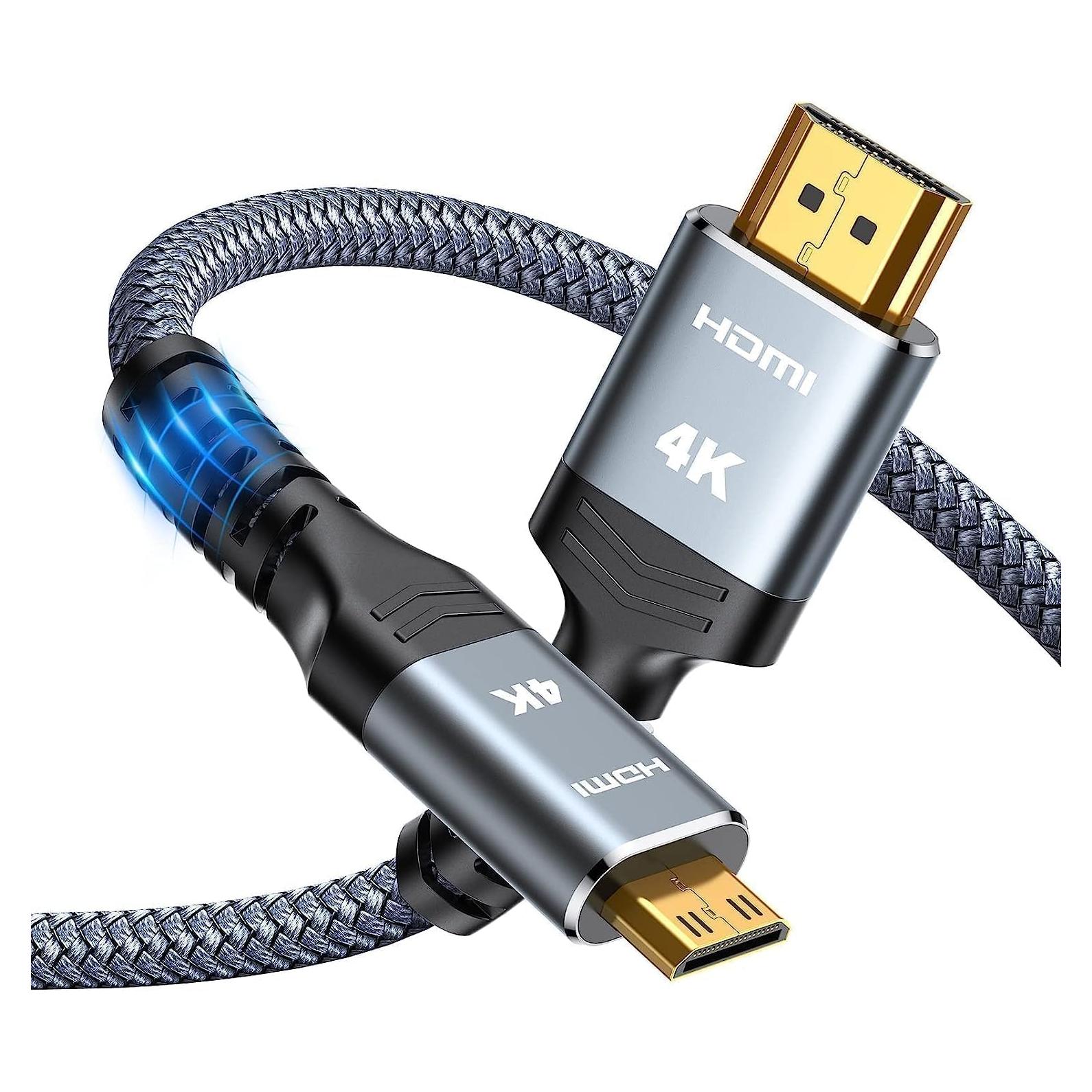 Cable Mini HDMI a HDMI Highwings 3m 4K 60Hz Trenzado Nylon