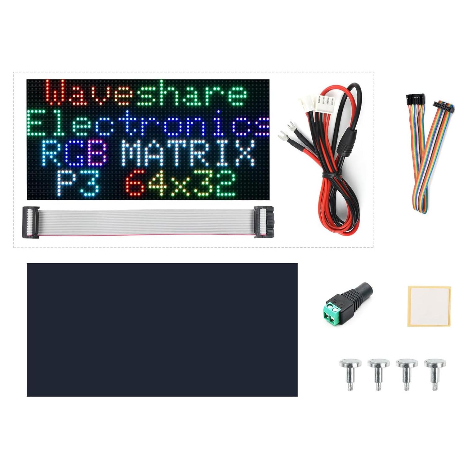 Panel LED RGB 64x32 Waveshare 2048 LEDs 3mm Compatible Raspberry Pi