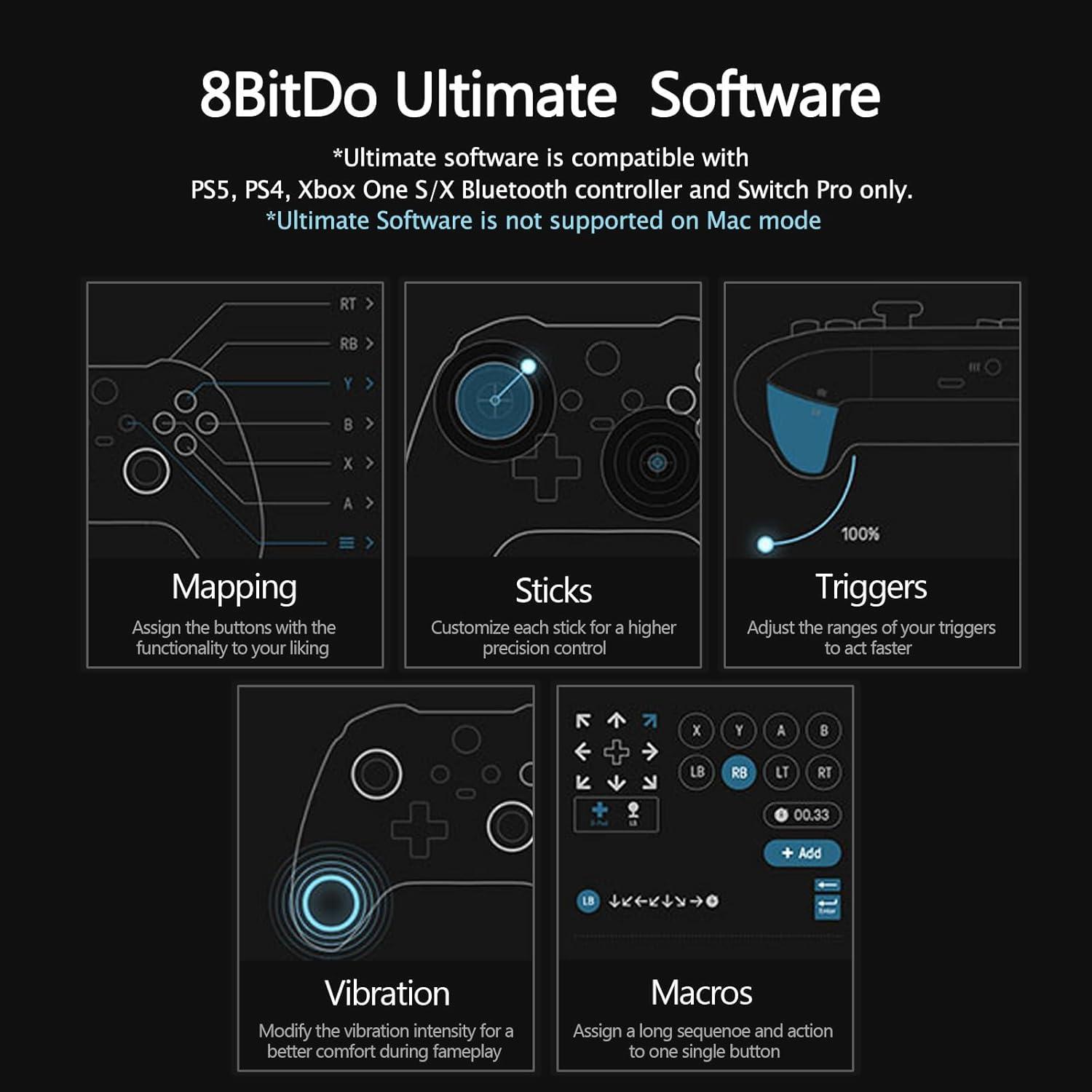 Adaptador Inalámbrico USB 8Bitdo 2 para Xbox, PS5, Switch
