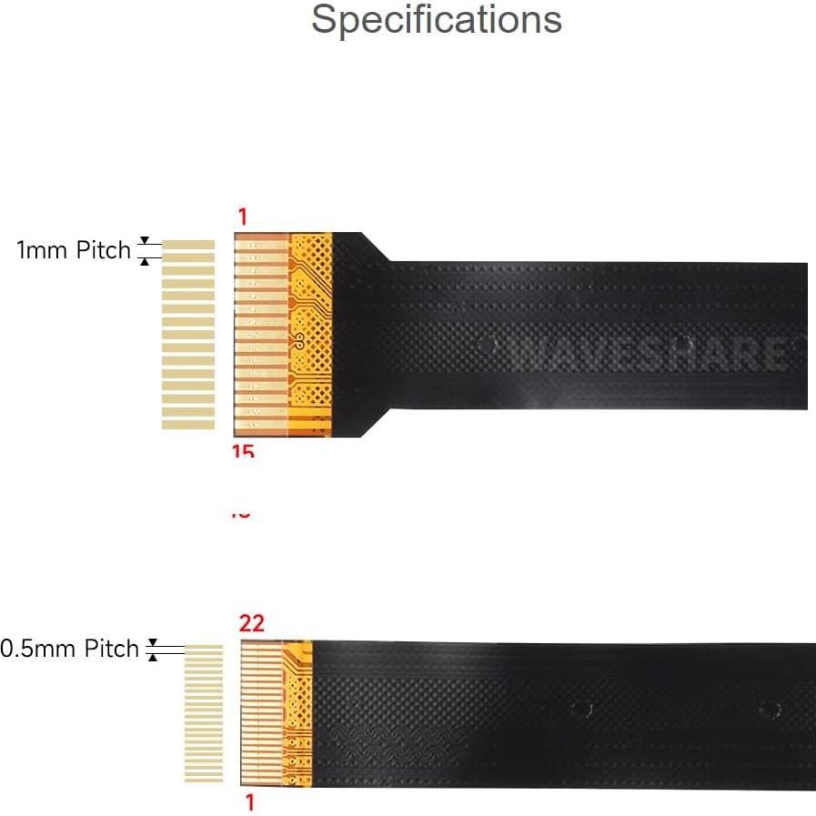 Cable DSI Flexible 15cm Waveshare 22 a 15 Pines para Raspberry Pi