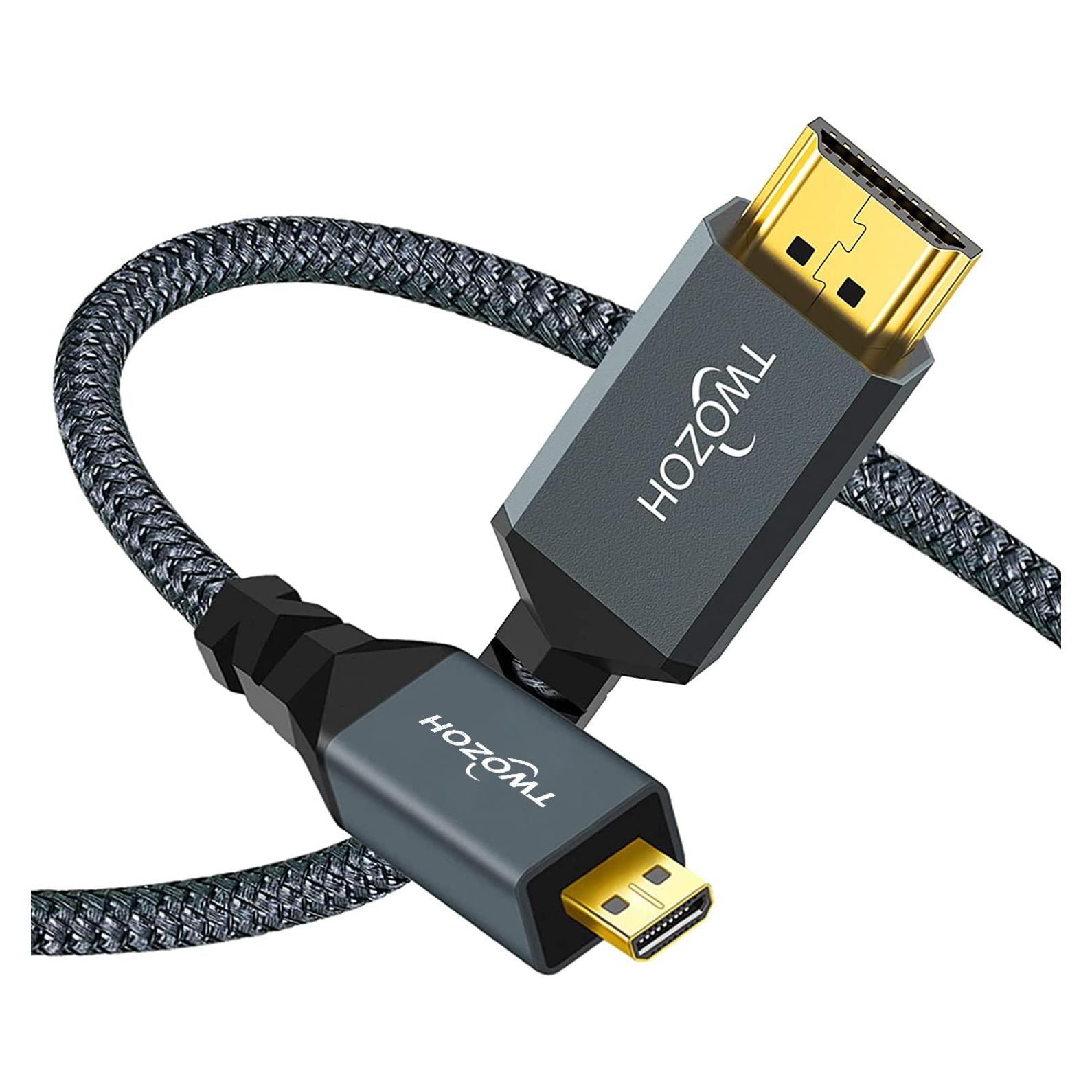 Cable Micro HDMI a HDMI Twozoh 9.14m 1080p para GoPro y cámaras