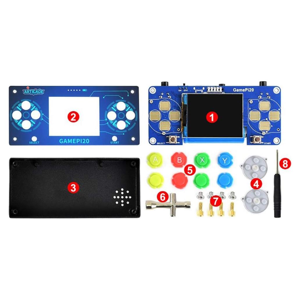 Paquete de Accesorios GamePi20 Waveshare para Raspberry Pi Zero