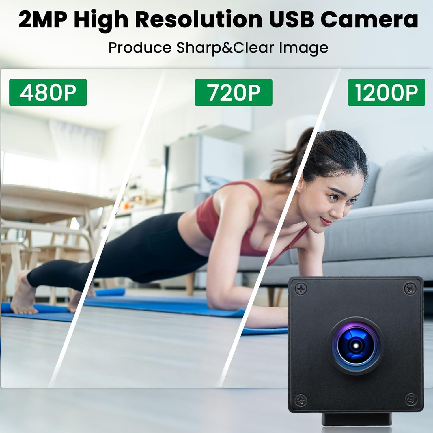 Cámara Web ELP 1080P USB con Obturador Global 90fps