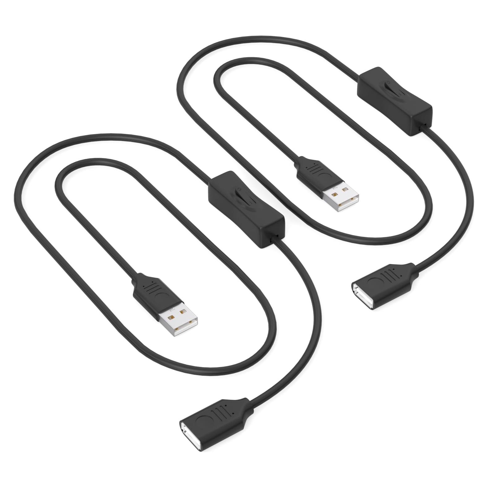 Cable USB On/Off IIISOGNO 1m 2-Pack Carga 2A 480Mbps