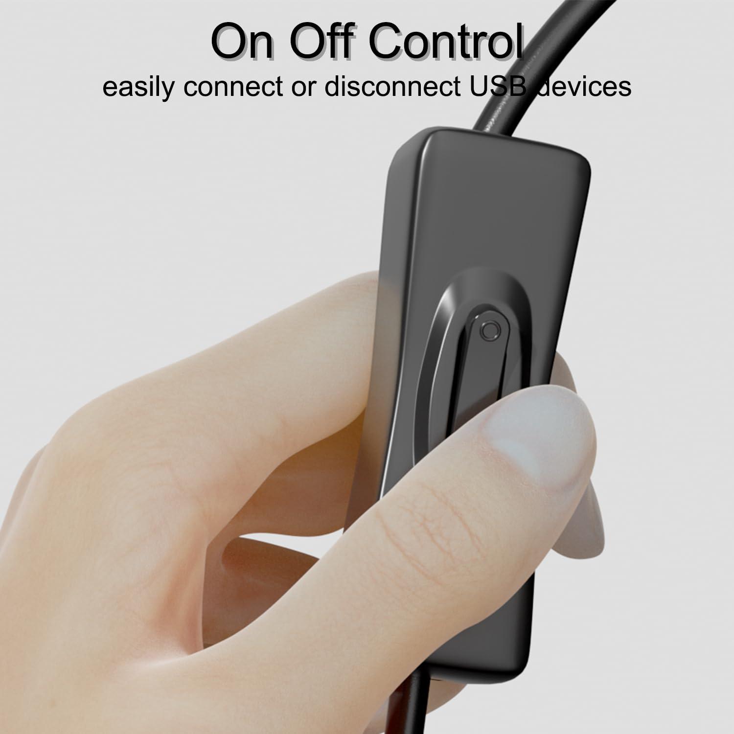 Cable USB On/Off IIISOGNO 1m 2-Pack Carga 2A 480Mbps