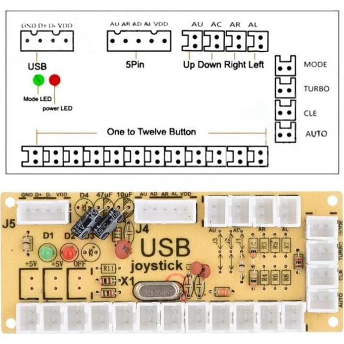 Codificador USB Arcade Zero Delay TAPDRA para PC y Raspberry Pi