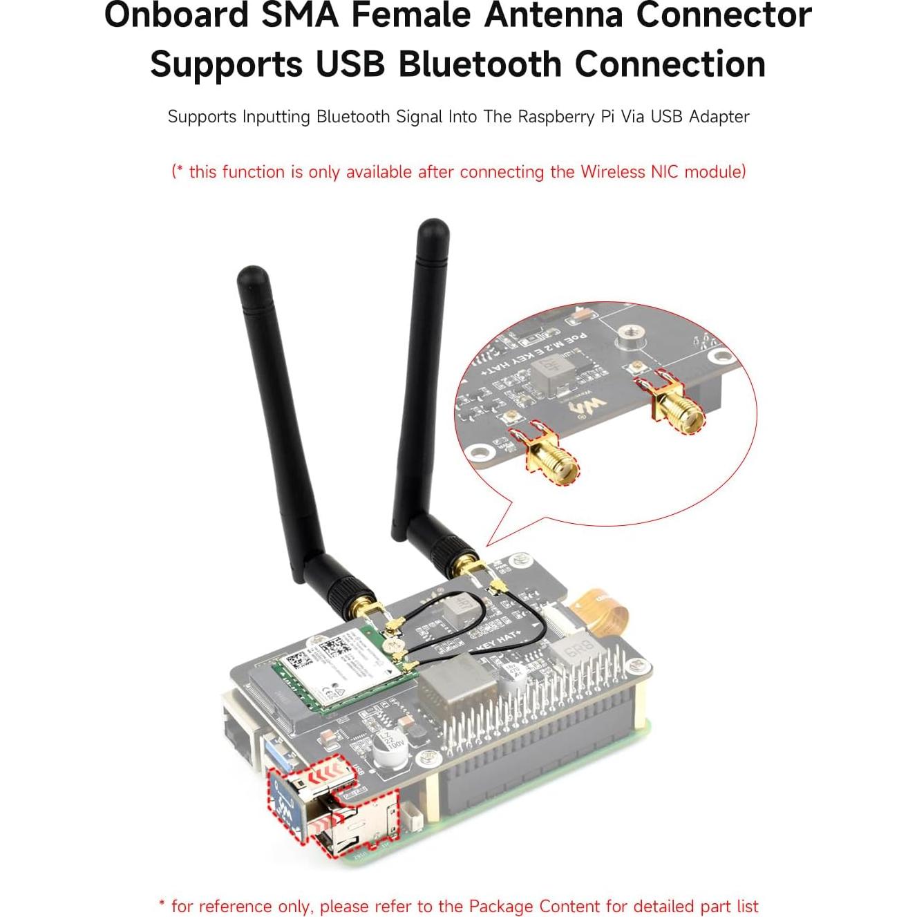 Adaptador PCIe a M.2 E Key Waveshare PoE para Raspberry Pi 5