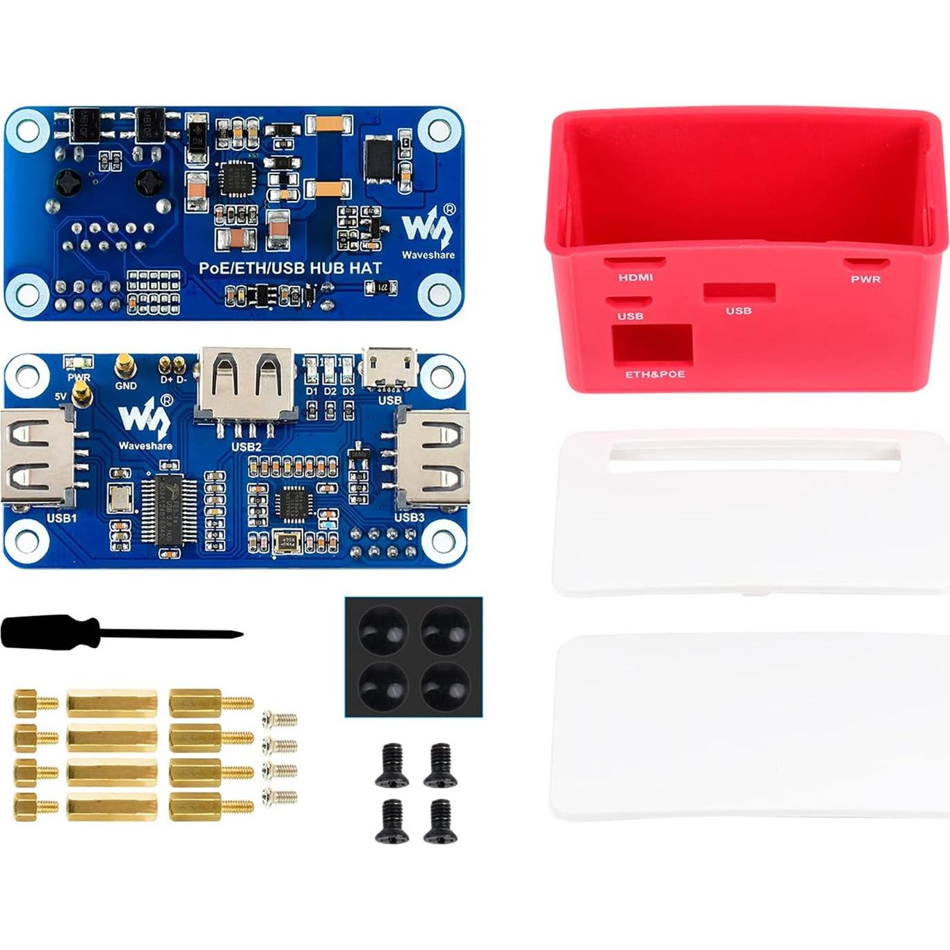 HAT PoE Ethernet USB HUB Waveshare para Raspberry Pi Zero