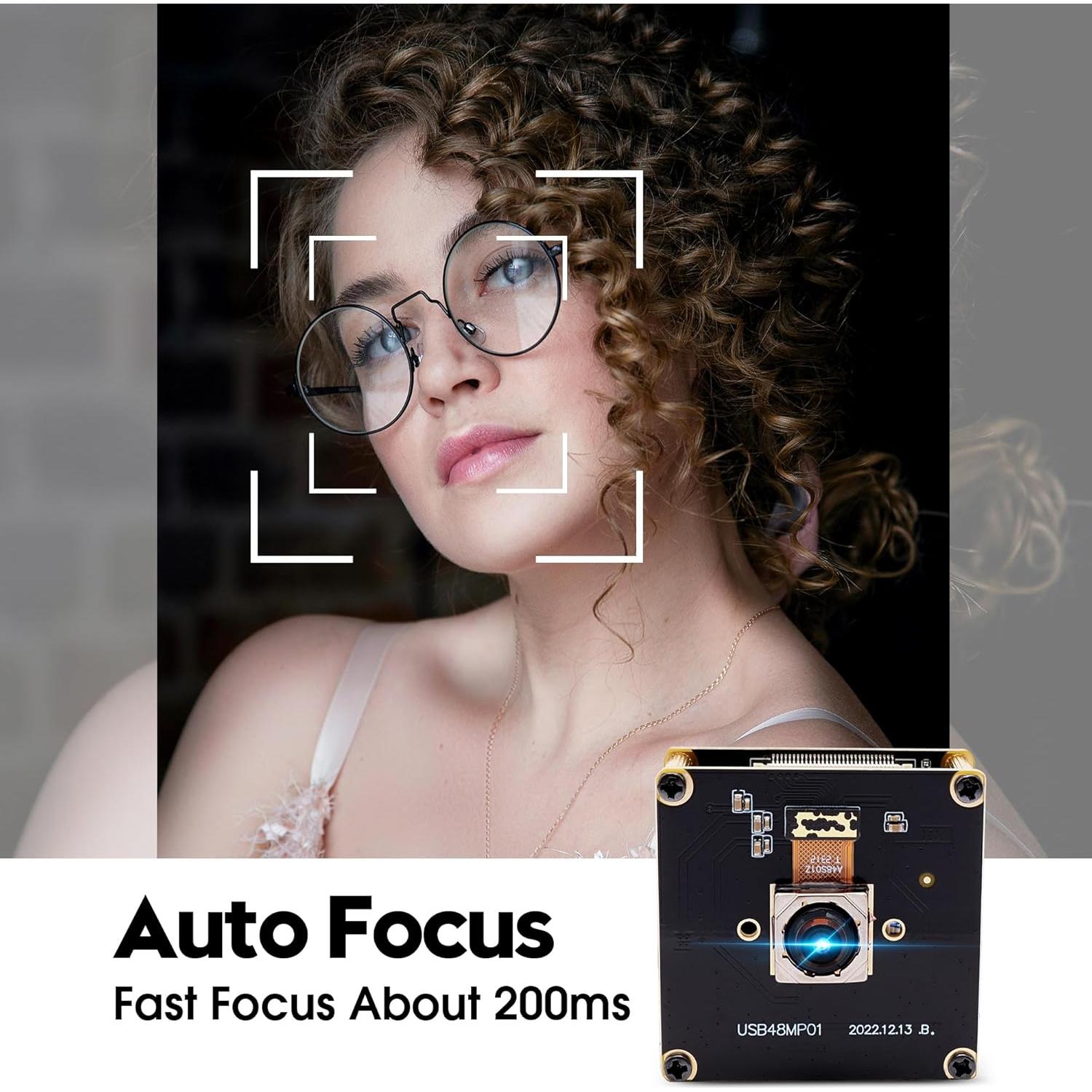 Cámara USB 48MP IFWATER con Enfoque Automático Rápido