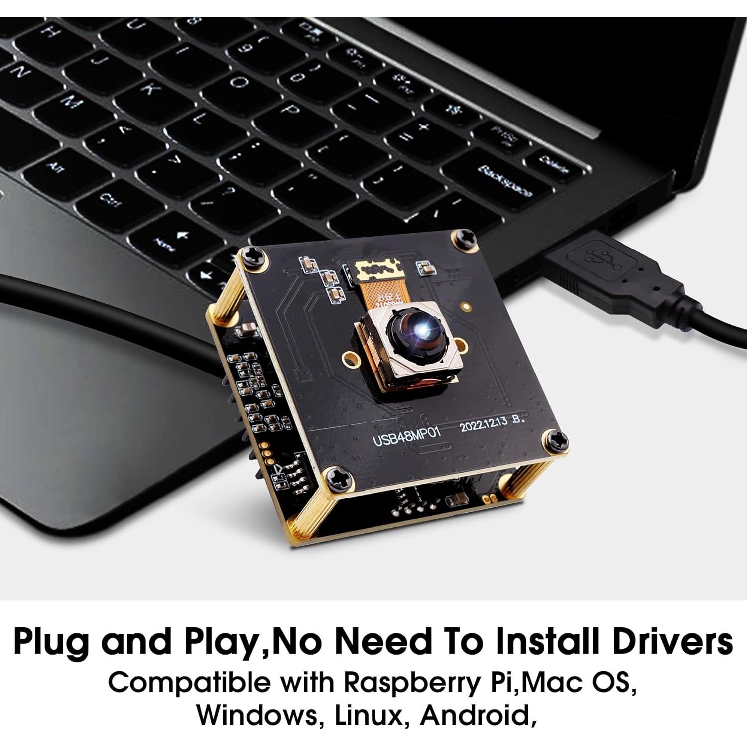 Cámara USB 48MP IFWATER con Enfoque Automático Rápido