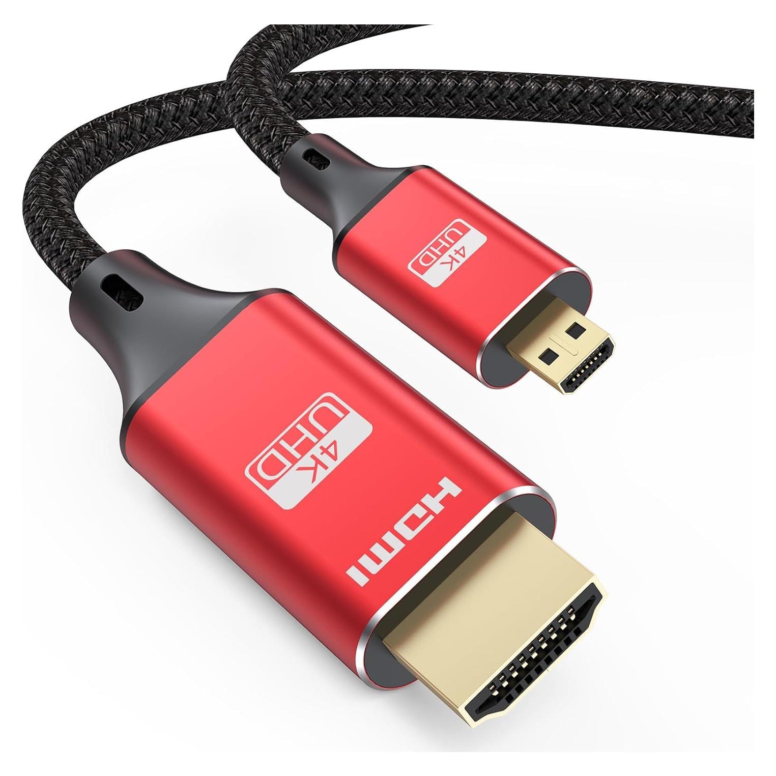 Cable Micro HDMI a HDMI ApoJodly 4.57m 4K 60Hz Nylon