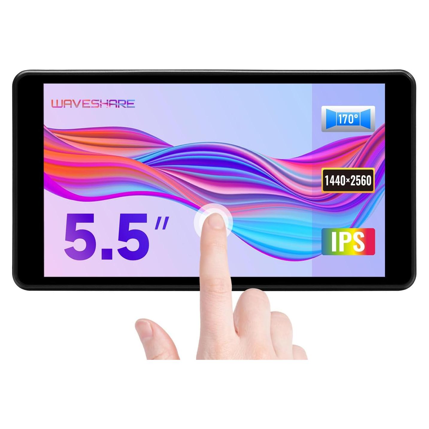 Pantalla LCD táctil 5.5" 2K Waveshare para Raspberry Pi