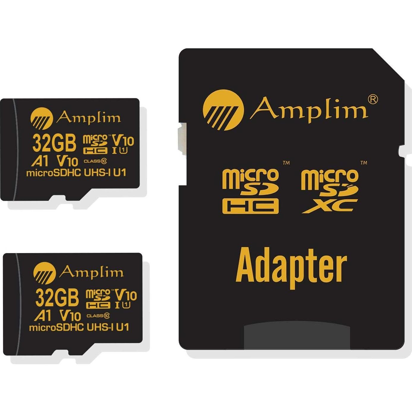 Tarjeta Micro SD Amplim 32GB Clase 10 UHS-I V10 con Adaptadores