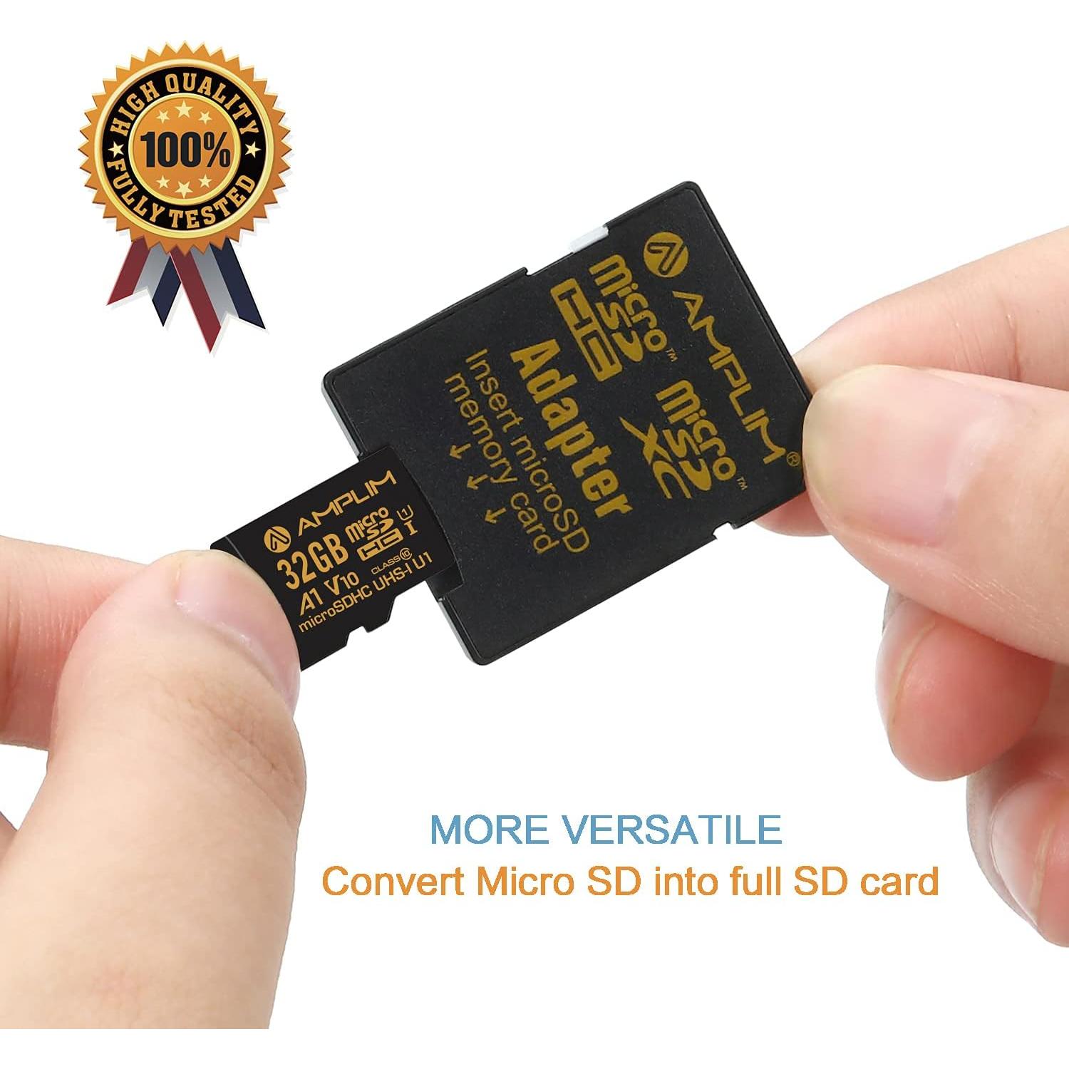 Tarjeta Micro SD Amplim 32GB Clase 10 UHS-I V10 con Adaptadores